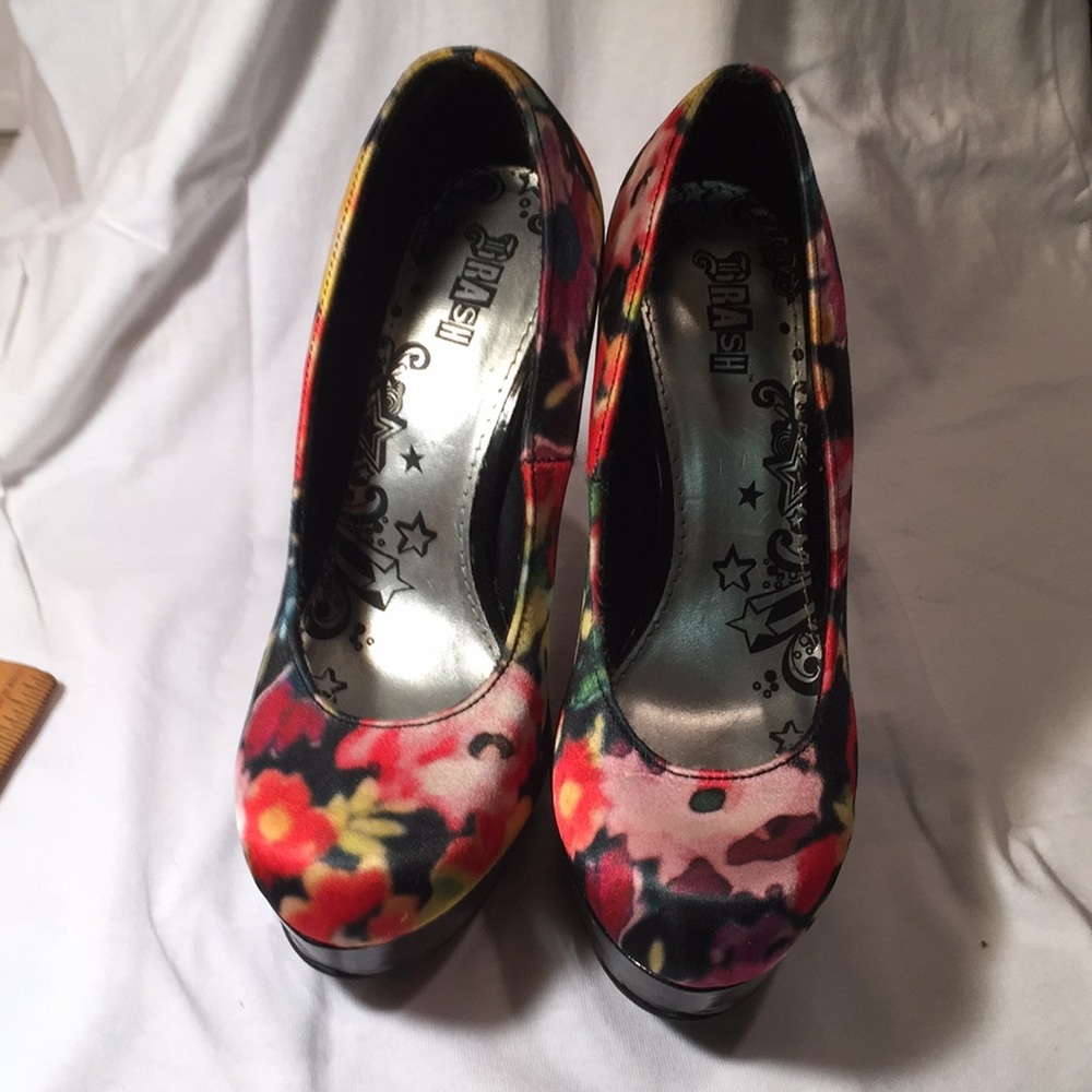 Brash Floral Platform Heels